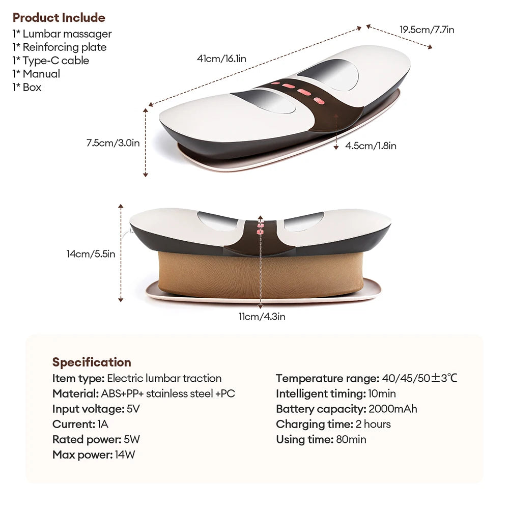 4-in-1 Dynamic Lumbar Traction & Back Massager